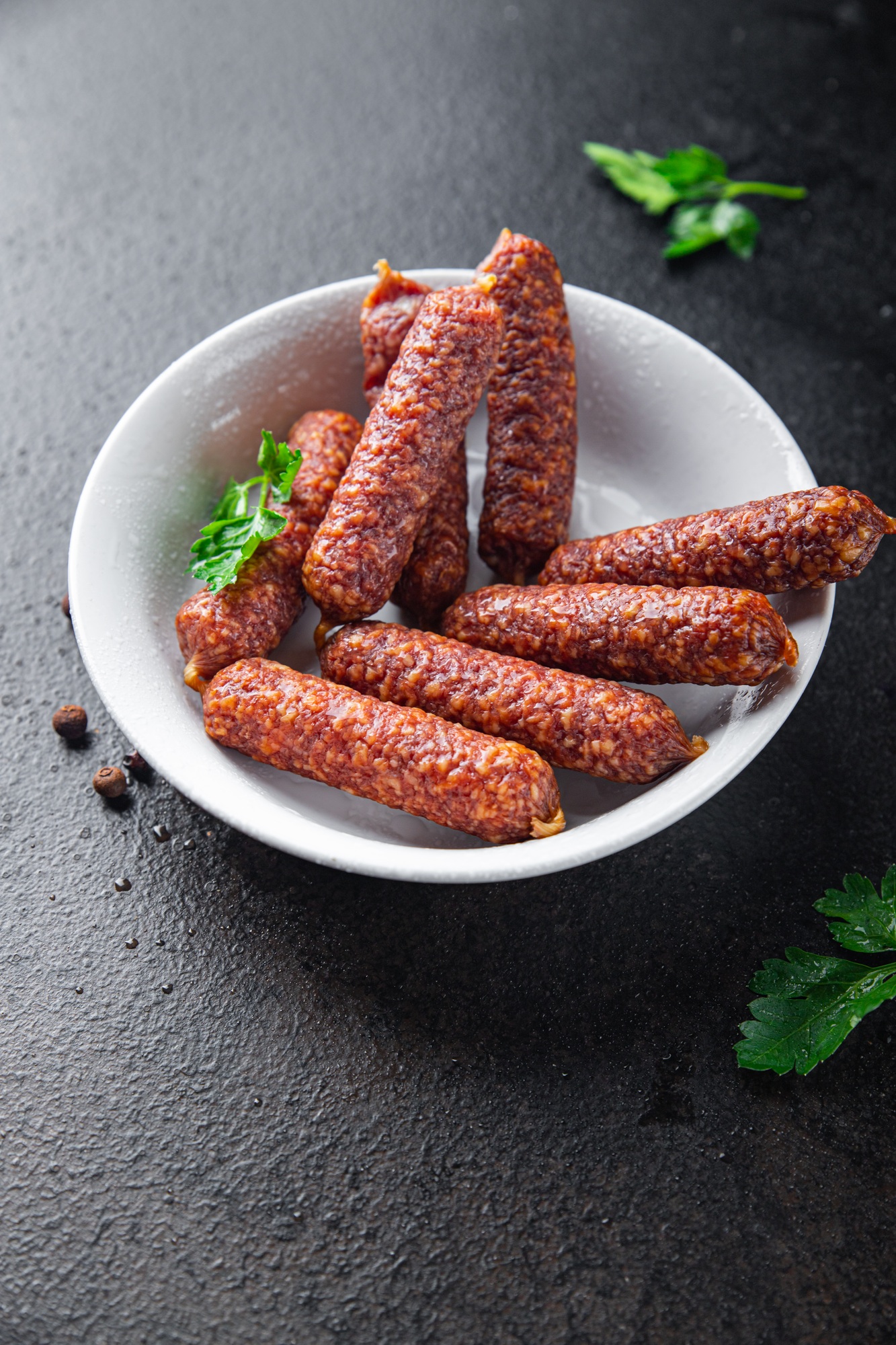 hunting sausage moked jerky meal food snack